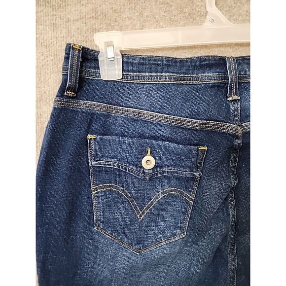 Levis 580 Curvy Bootcut Jeans Womens 16W Short Blue Medium Wash Stretch NEW - Picture 8 of 12